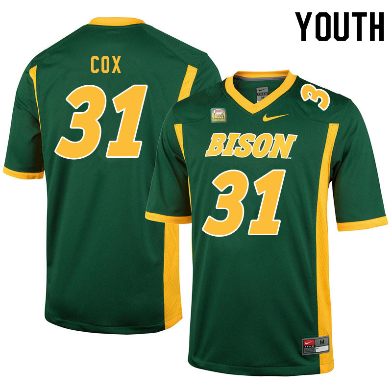Youth #31 Jasir Cox North Dakota State Bison College Football Jerseys Sale-Green - Click Image to Close
